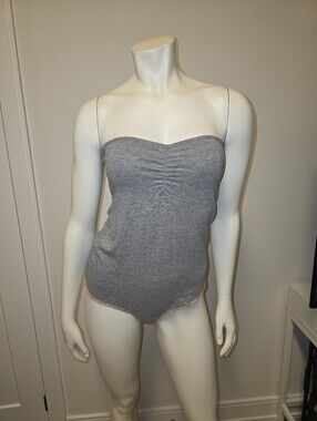 Silvian Heach Strapless Gray Melange Bodysuit S